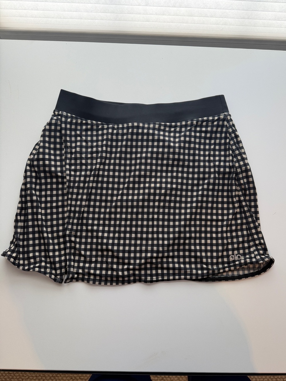 ALO Mesh Gingham Skirt Black Size Small Built-In Briefs